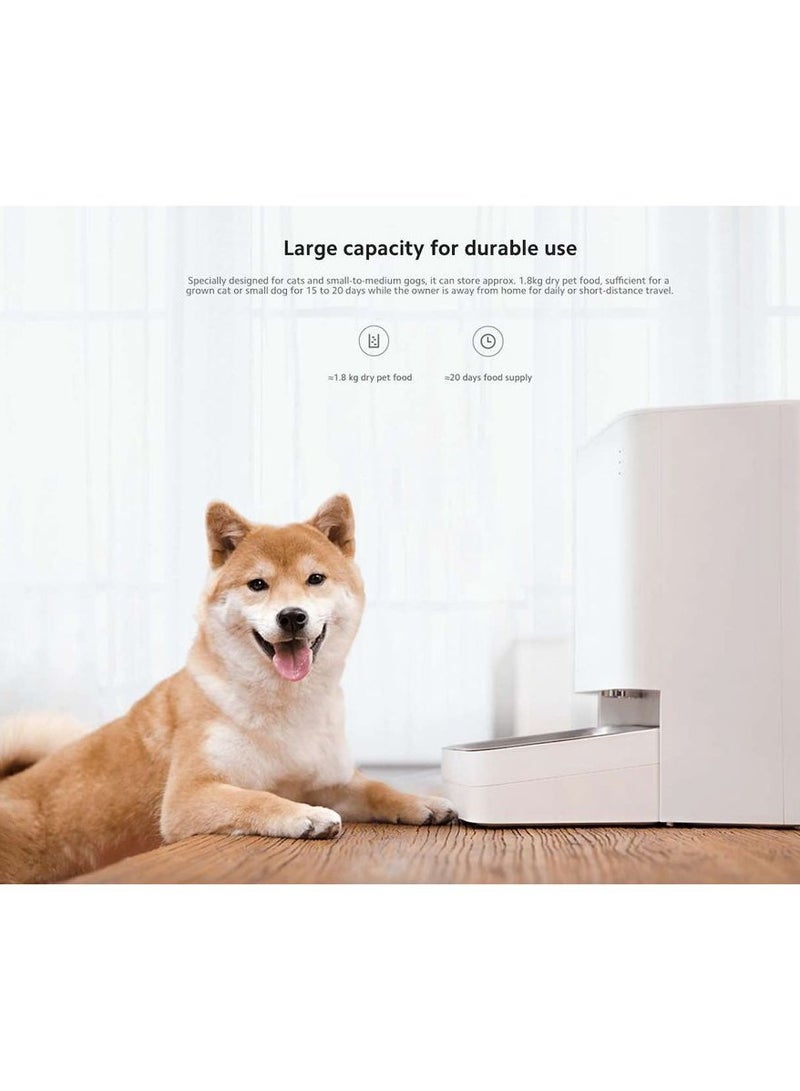 Xiaomi Xiaomi Smart Pet Food Feeder 3.6L – Automatic Pet Feeder with App Control, 24/7 Fresh Food Supply, Moisture-Resistant Storage, Stainless Steel Bowl, Backup Battery, and Smart Scheduling – White  - Image 5