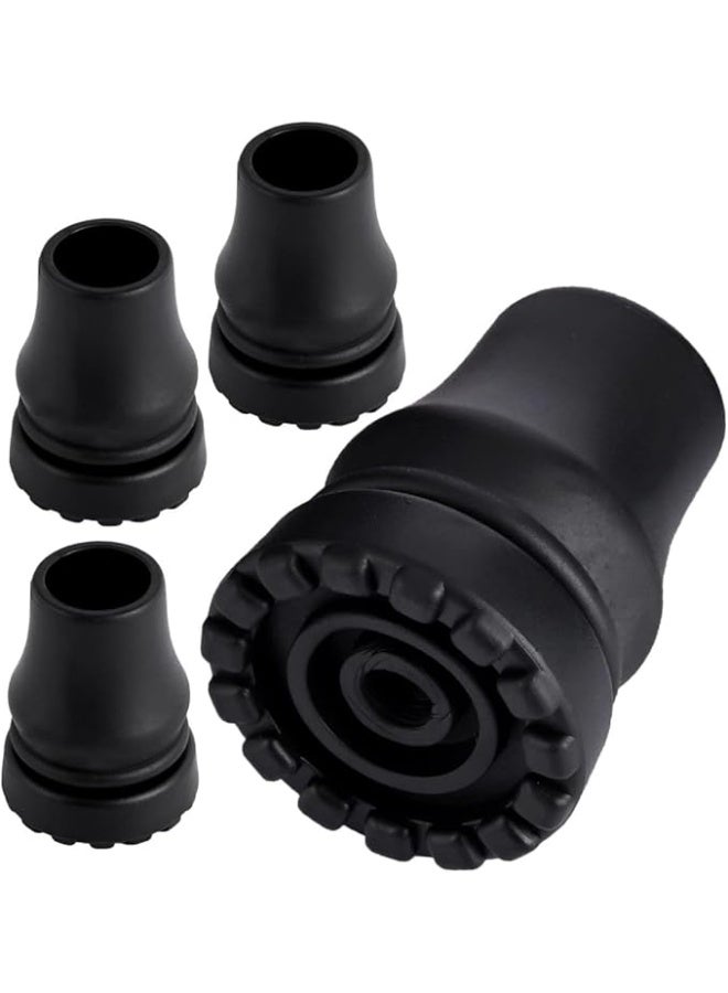 MIRFA Anti-Slip Replacement Rubber Cane Tips for Walking Sticks and Hiking Poles (Pack of 4) - Image 1