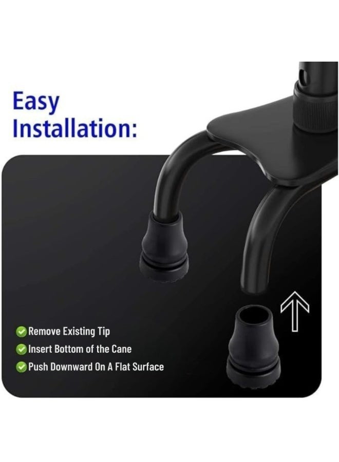 MIRFA Anti-Slip Replacement Rubber Cane Tips for Walking Sticks and Hiking Poles (Pack of 4) - Image 4