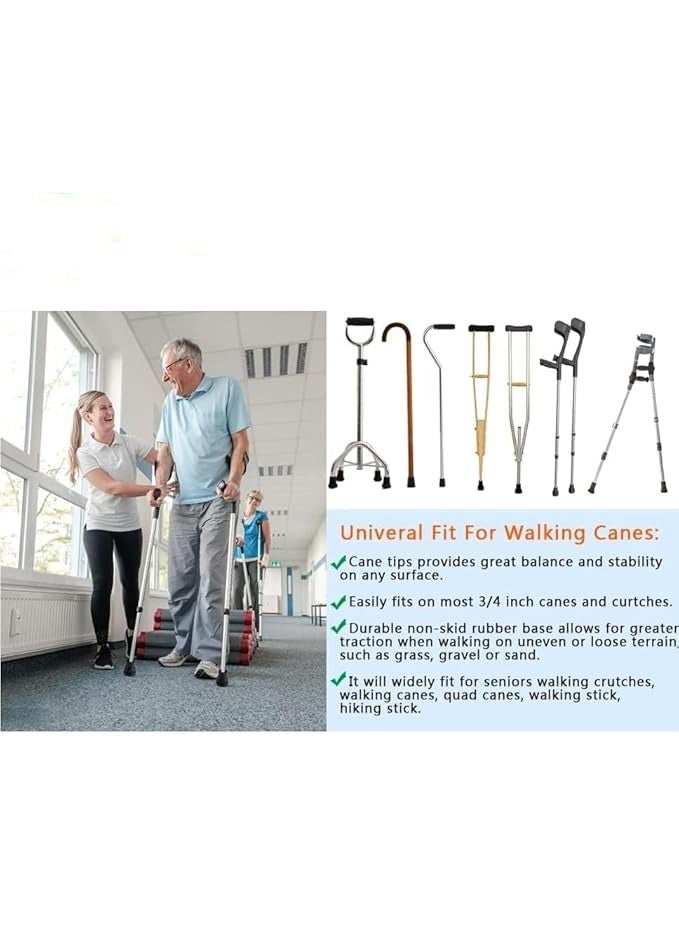 MIRFA Anti-Slip Replacement Rubber Cane Tips for Walking Sticks and Hiking Poles (Pack of 4) - Image 5