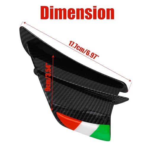 BuleVina Motorcycle Winglet Aerodynamic Wing Kit Spoiler Compatible with Ducati 899 959 1198 1198S 1199 1299 Panigale V4 V4S V4R V2 Super Sport S Color Bright Black Carbon - Image 3
