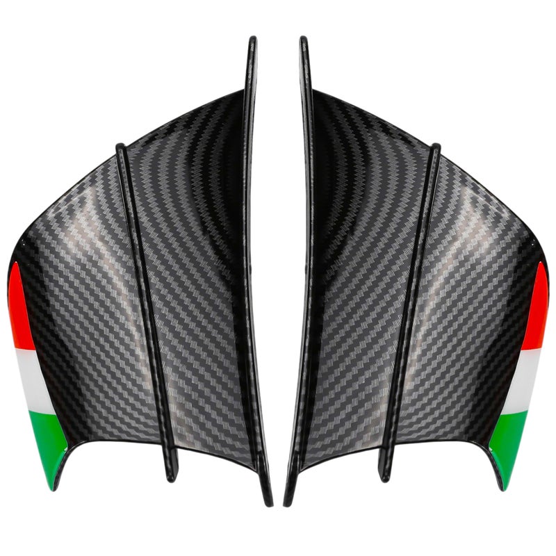 BuleVina Motorcycle Winglet Aerodynamic Wing Kit Spoiler Compatible with Ducati 899 959 1198 1198S 1199 1299 Panigale V4 V4S V4R V2 Super Sport S Color Bright Black Carbon - Image 2