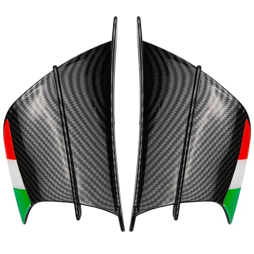 BuleVina Motorcycle Winglet Aerodynamic Wing Kit Spoiler Compatible with Ducati 899 959 1198 1198S 1199 1299 Panigale V4 V4S V4R V2 Super Sport S Color Bright Black Carbon - Image 1