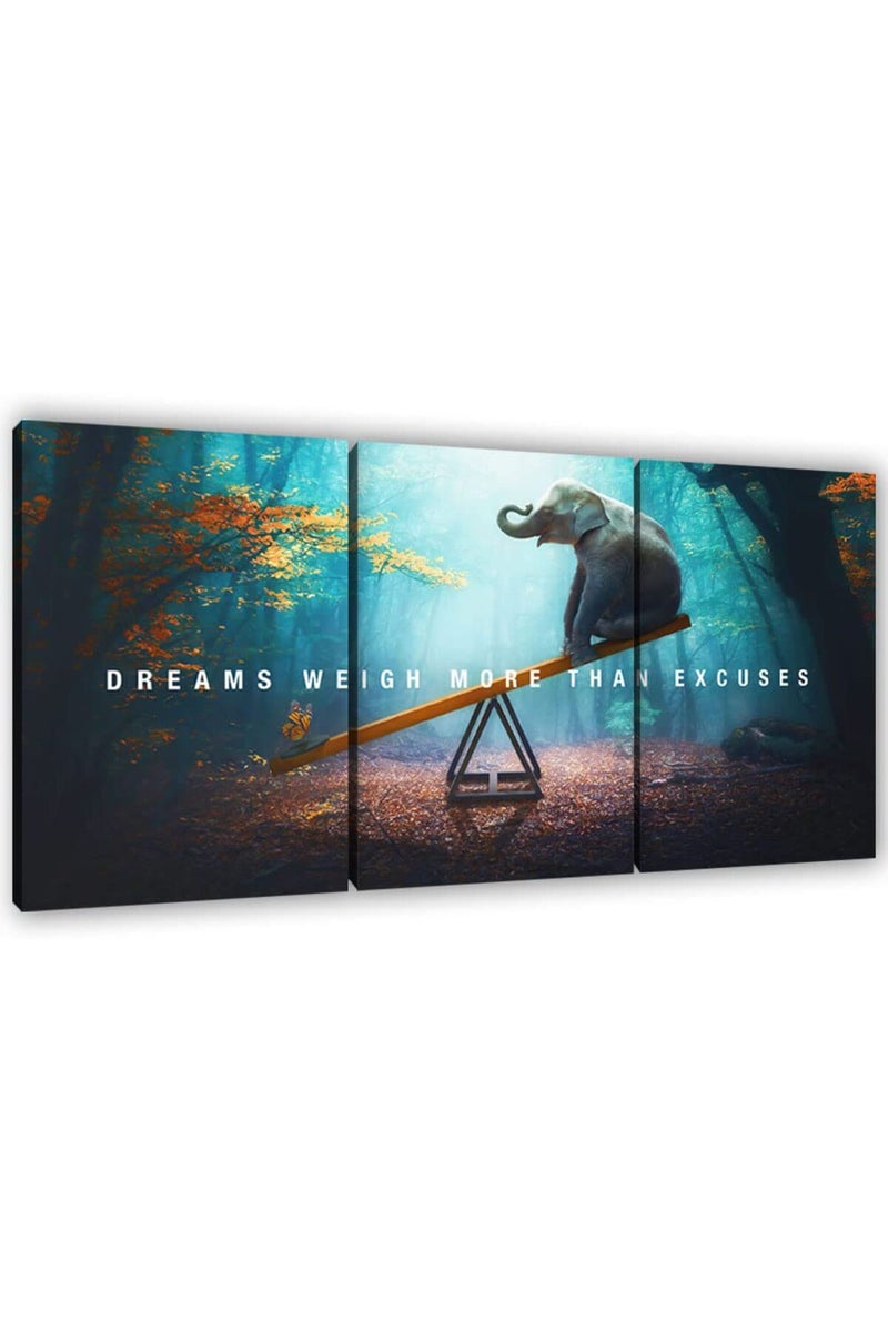 Yetaryy Motivational Poster Inspirational Wall Art 3 Pieces Canvas Painting - Image 1