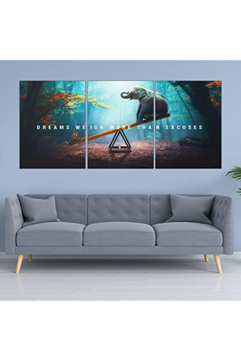 Yetaryy Motivational Poster Inspirational Wall Art 3 Pieces Canvas Painting - Image 2