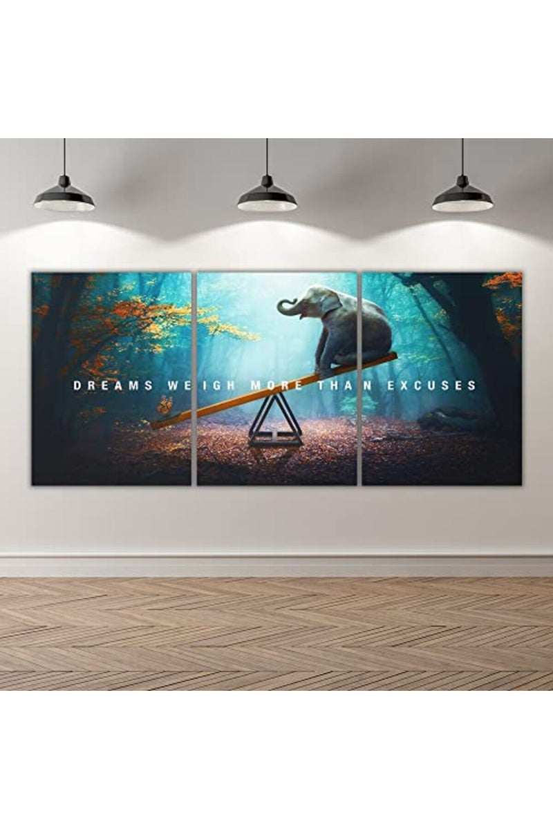 Yetaryy Motivational Poster Inspirational Wall Art 3 Pieces Canvas Painting - Image 5