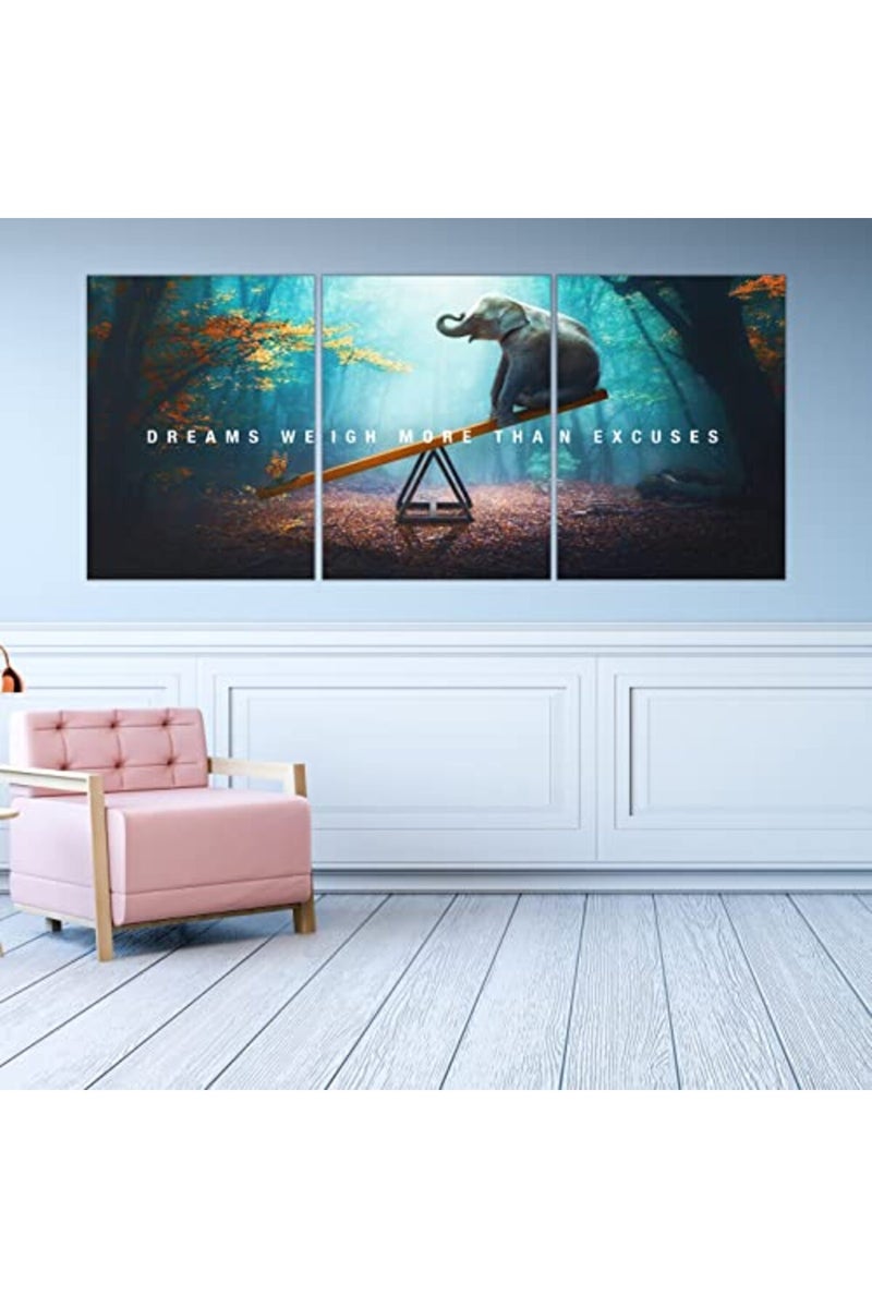 Yetaryy Motivational Poster Inspirational Wall Art 3 Pieces Canvas Painting - Image 3