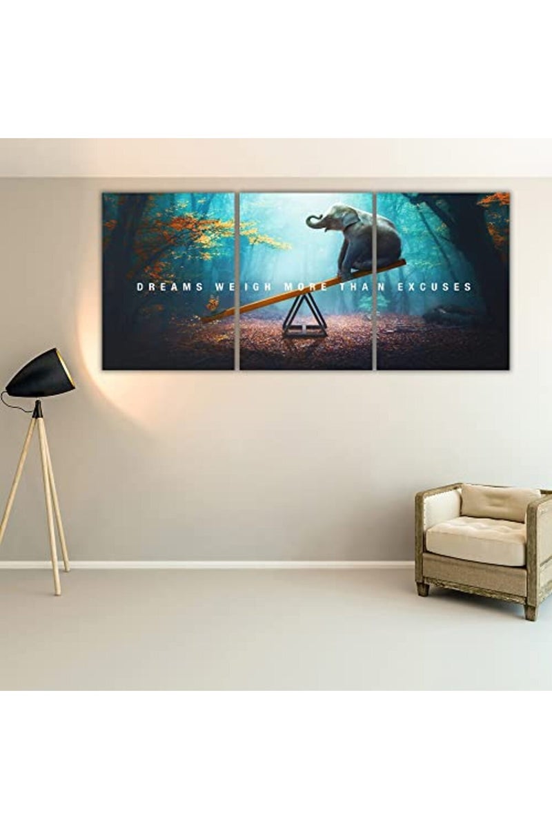 Yetaryy Motivational Poster Inspirational Wall Art 3 Pieces Canvas Painting - Image 4