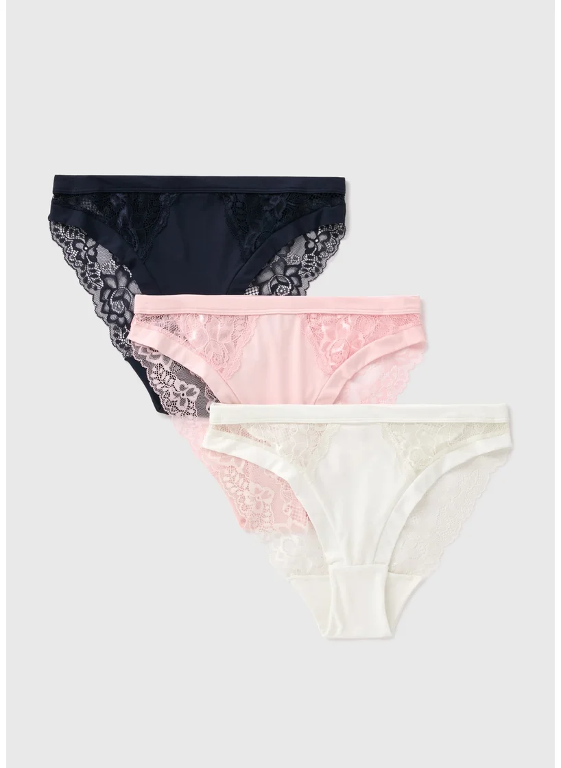 Matalan 3 Pack Multicolour High Leg Knickers