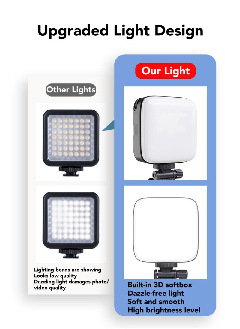 Oasis Casa - LED Selfie Light with Clips Portable Phone Light for Video Shooting Vlogging Kit, 64 Beads 3 Colors 9 Modes 2000mAh Battery, Fill Light for iPhone Photo Camera Computer Laptop TikTok Makeup Video Call - Image 1