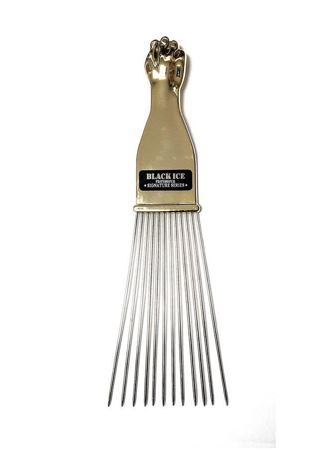 Black Ice Gold Handle Pick Comb Long  - Image 5