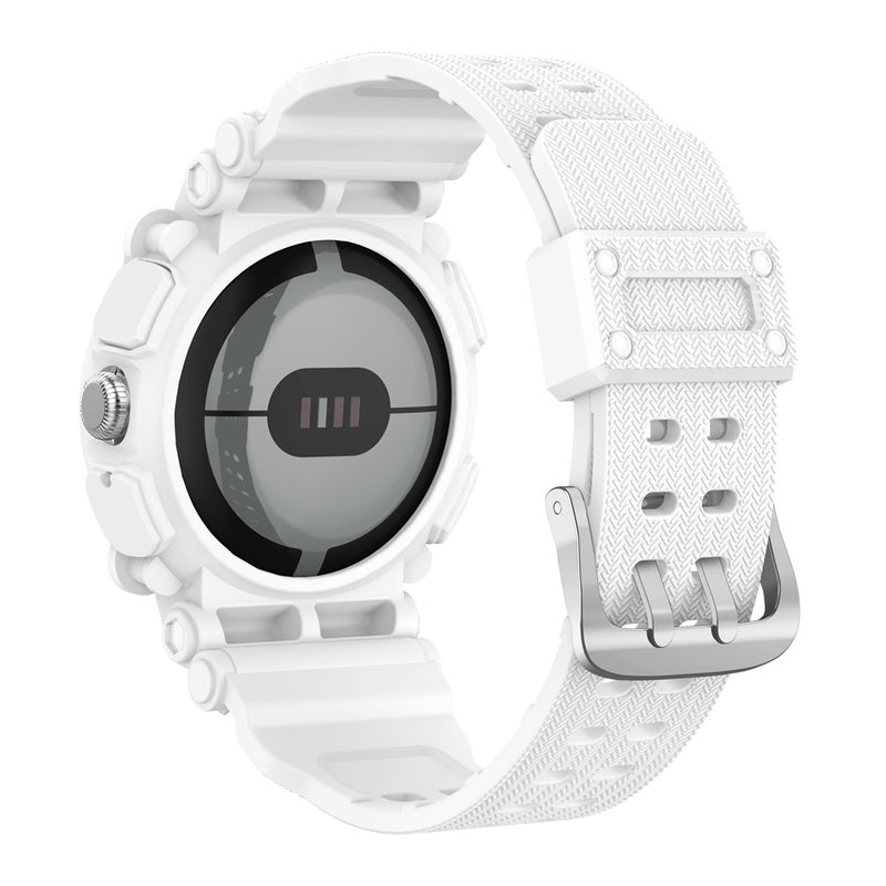 erorex For Google Pixel Watch Three-Proof Solid Color Integrated Watch Band(White) - Image 2