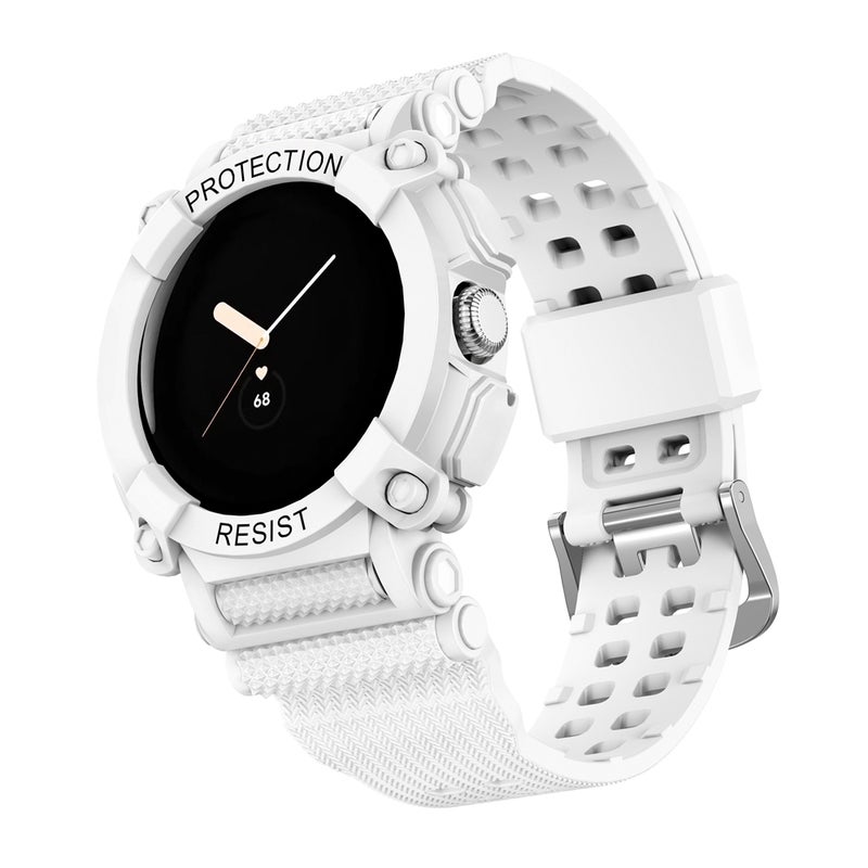 erorex For Google Pixel Watch Three-Proof Solid Color Integrated Watch Band(White) - Image 1