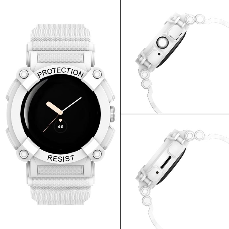 erorex For Google Pixel Watch Three-Proof Solid Color Integrated Watch Band(White) - Image 3