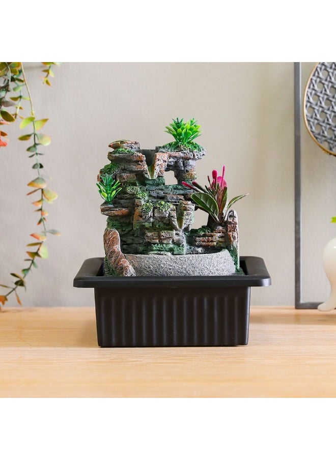 DANUBE HOME Stalaca Garden Fountain With Color Light Elegant Outdoor Water Feature Adds Tranquil Ambiance Durable Perfect For Gardens Patios And Outdoor Spaces 21X17X25Cm Brown  - Image 1