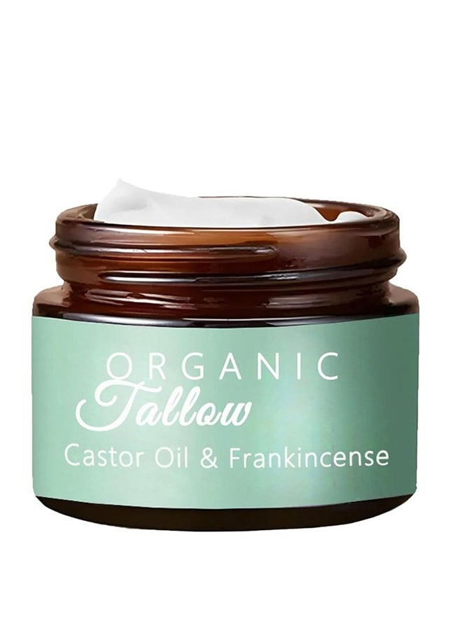Organic Castor oil & Frankincense - Beef Tallow Castor Oil Frankincense, Grass-Fed Beef Tallow With Frankincense Oil & Castor Oil, Organic Beef Tallow Moisturizer For Skin (60ml)  - Image 1