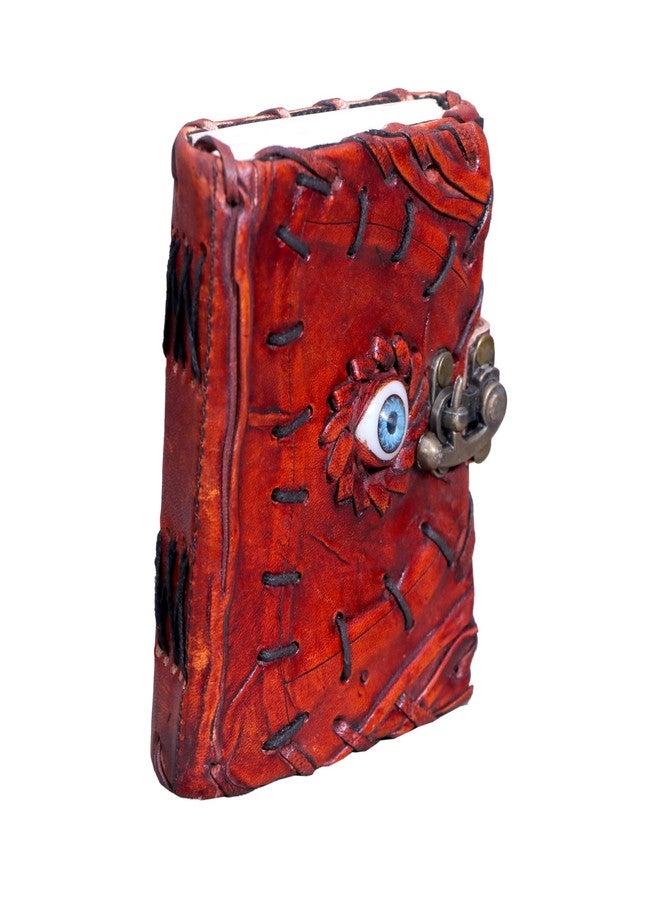PRASTARA Hocus Pocus Leather Journal Halloween Decorations Blank Spell Book of Shadows with Lock Clasp Decor Prop Vintage Bound Notebook Witchcraft Wiccan Grimoire Magic Eye And Witch Decoartions Perfect for Spooky Gifts And Spooky Decor 3.5X5 INCH (HOCUS POCUS) - Image 3