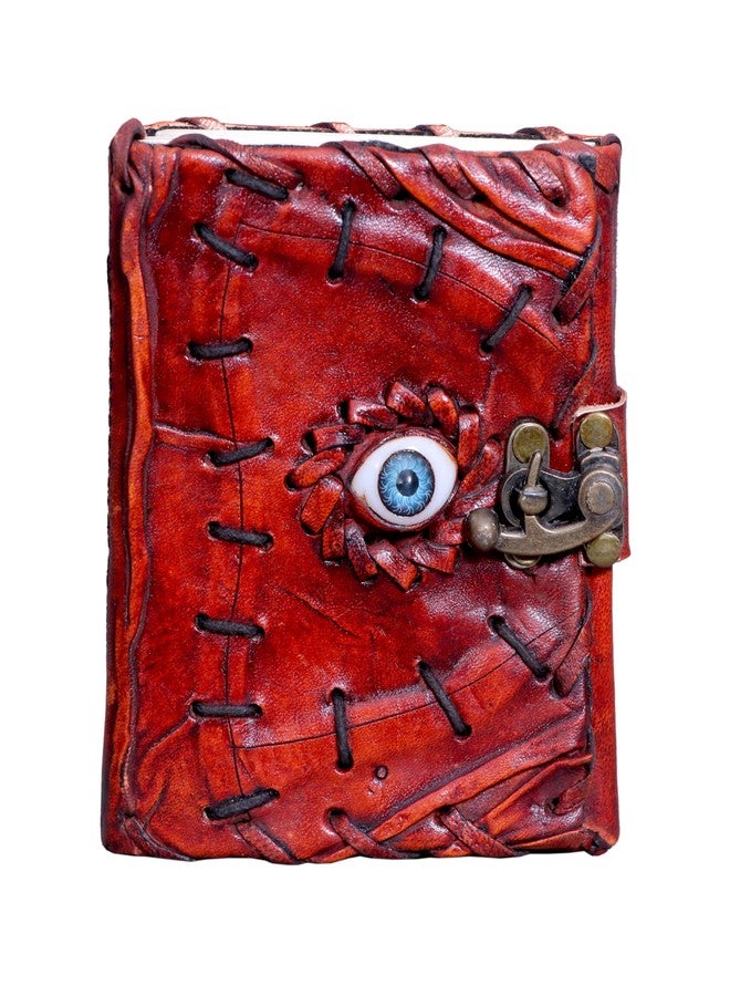 PRASTARA Hocus Pocus Leather Journal Halloween Decorations Blank Spell Book of Shadows with Lock Clasp Decor Prop Vintage Bound Notebook Witchcraft Wiccan Grimoire Magic Eye And Witch Decoartions Perfect for Spooky Gifts And Spooky Decor 3.5X5 INCH (HOCUS POCUS) - Image 1