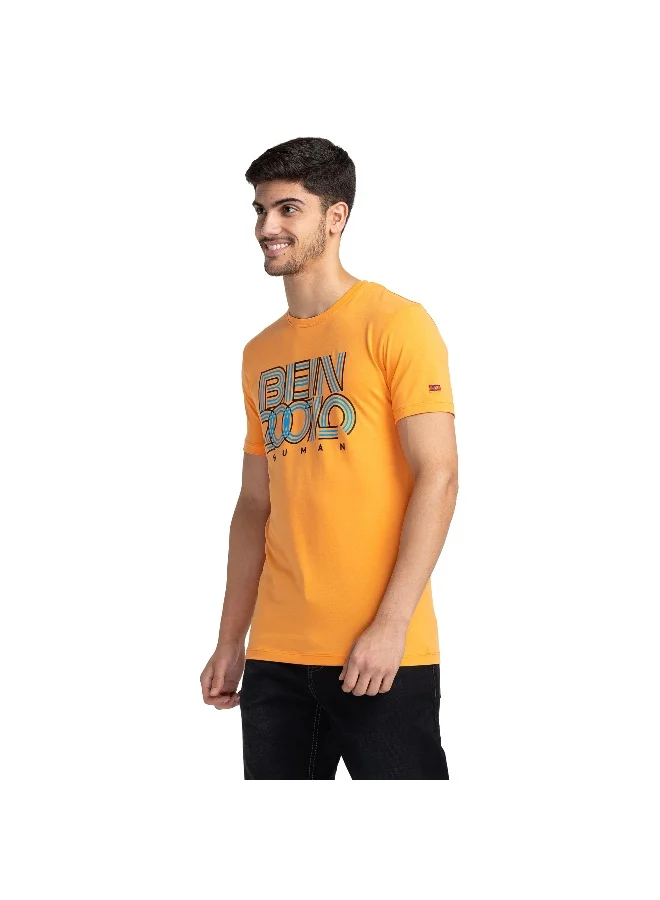بيينغ هيومان Mens Muskmelon Round Neck Short Sleeve T-Shirt