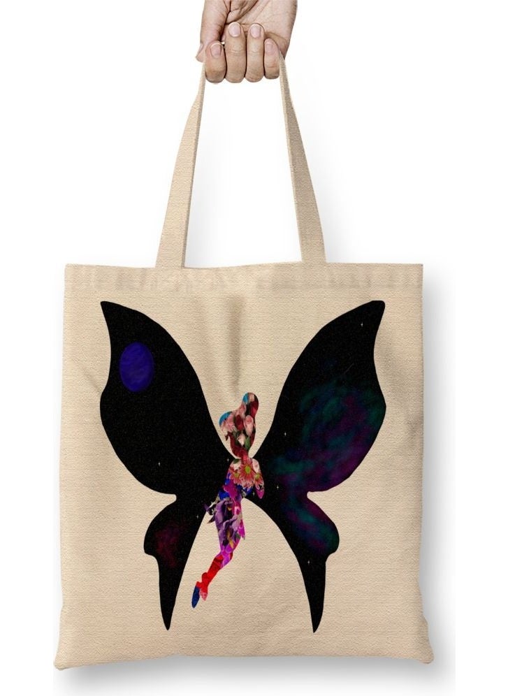 Baskı Dükkanı - Print Shop Fada Com Flores E Asas De Universo Tote Bag Long Handle - Image 1