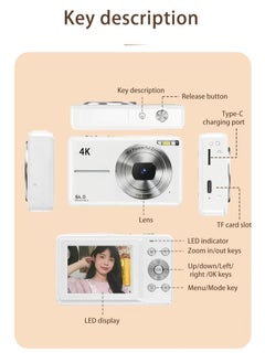 Generic HD CCD Digital Camera, Affordable Student Entry-Level Pocket Camera, Retro Style Vlog Video Camcorder with 2.8-inch Display (No Memory Card Included)  - Image 2