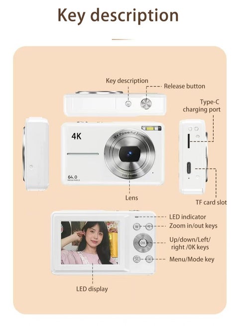 Generic HD CCD Digital Camera, Affordable Student Entry-Level