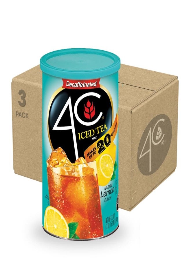 4C عبوات مسحوق مشروب 4C، شاي مثلج منزوع الكافيين، 3 عبوات، 20 كوارت، عبوة عائلية، نكهات منعشة تروي العطش - Image 1