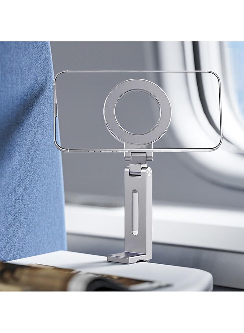 ELTRAZONE Portable MagSafe Phone Holder Airplane Phone Mount for Travel Aluminum Magnetic Cell Phone Holder 180° Plus 360° Double Rotation. - Image 3