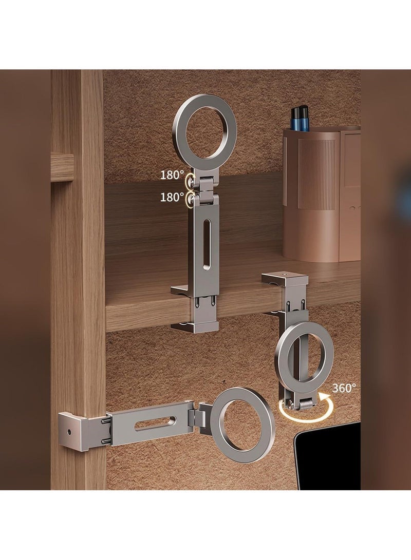 ELTRAZONE Portable MagSafe Phone Holder Airplane Phone Mount for Travel Aluminum Magnetic Cell Phone Holder 180° Plus 360° Double Rotation. - Image 4