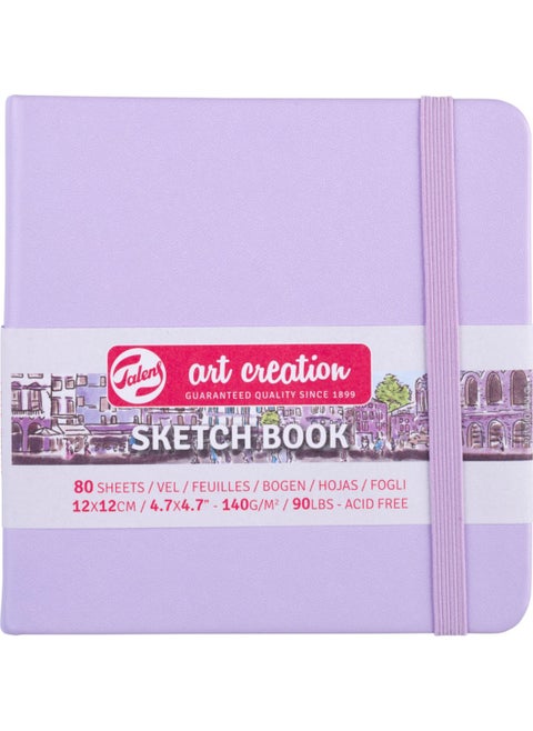 Art Creation Pastel Violet Cover Sketch Book 140 Gram 12 x 12 cm 80 Sheets