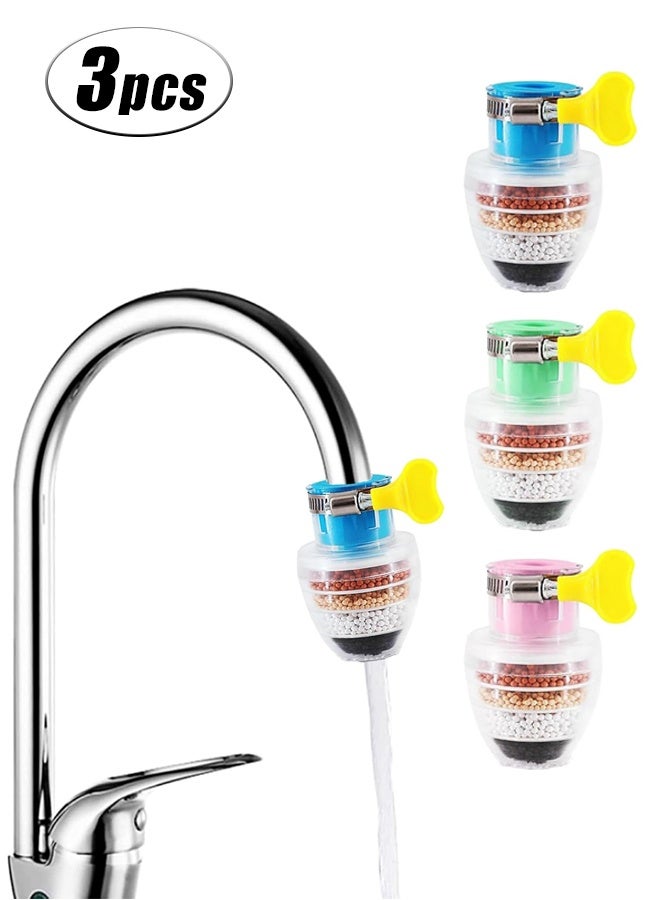 هومستر 3 جهاز كمبيوتر شخصي صنبور تصفية المياه، 6 طبقة خرطوشة الكربون المنشط تصفية الصنبور تصفية المياه، استبدالات تصفية المياه للمغسلة تنطبق 1/2 بوصة - 3/4 بوصة الصنبور - Image 1