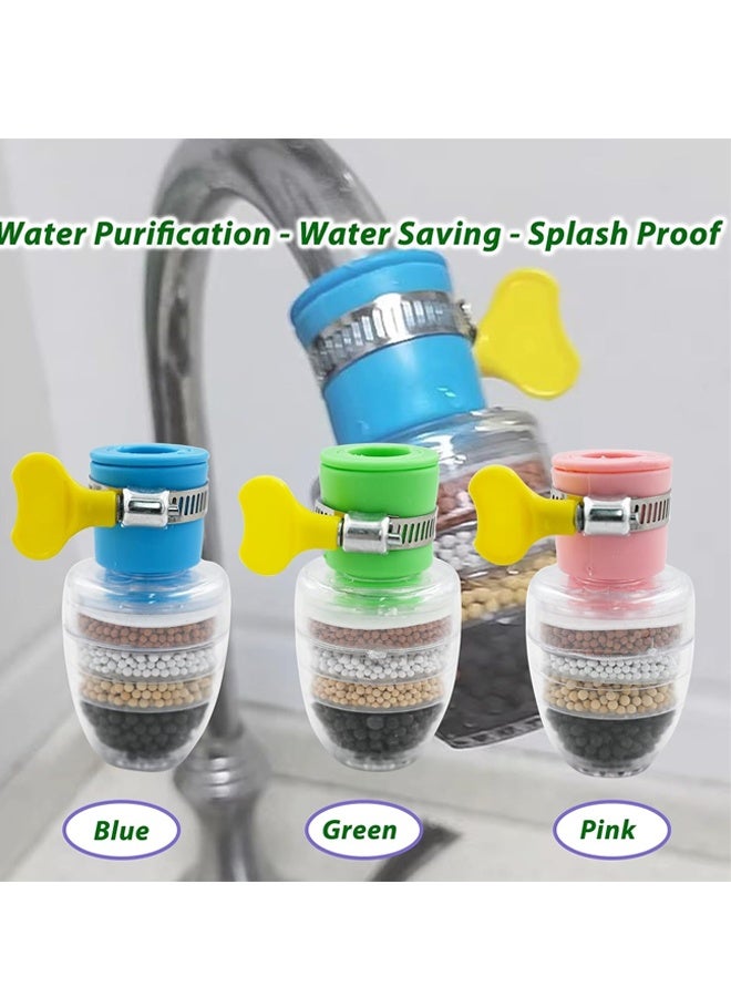 هومستر 3 جهاز كمبيوتر شخصي صنبور تصفية المياه، 6 طبقة خرطوشة الكربون المنشط تصفية الصنبور تصفية المياه، استبدالات تصفية المياه للمغسلة تنطبق 1/2 بوصة - 3/4 بوصة الصنبور - Image 4