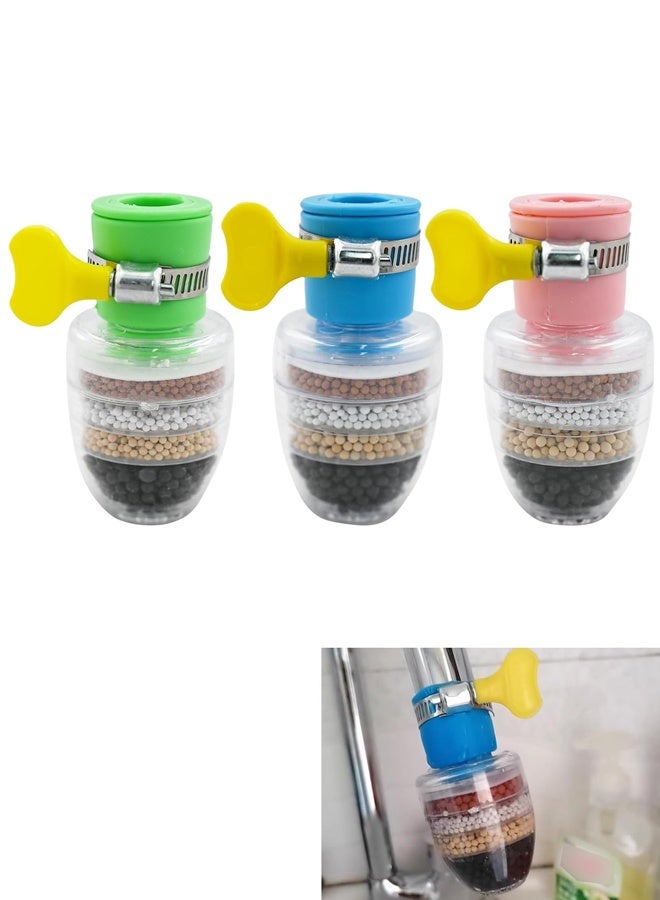 هومستر 3 جهاز كمبيوتر شخصي صنبور تصفية المياه، 6 طبقة خرطوشة الكربون المنشط تصفية الصنبور تصفية المياه، استبدالات تصفية المياه للمغسلة تنطبق 1/2 بوصة - 3/4 بوصة الصنبور - Image 3