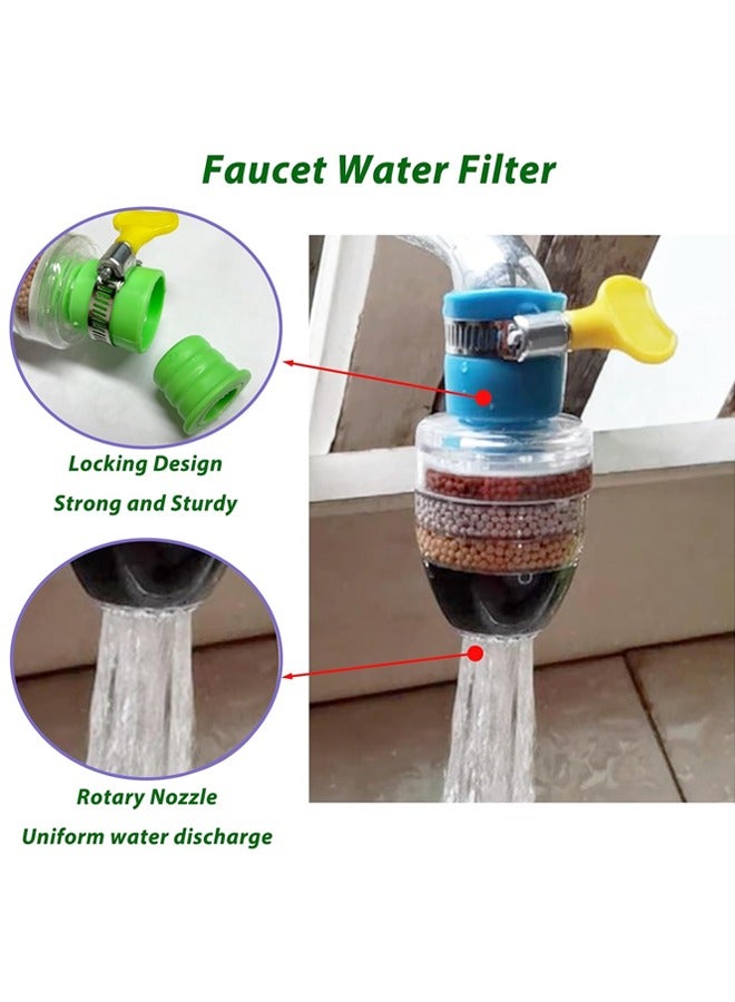 هومستر 3 جهاز كمبيوتر شخصي صنبور تصفية المياه، 6 طبقة خرطوشة الكربون المنشط تصفية الصنبور تصفية المياه، استبدالات تصفية المياه للمغسلة تنطبق 1/2 بوصة - 3/4 بوصة الصنبور - Image 5