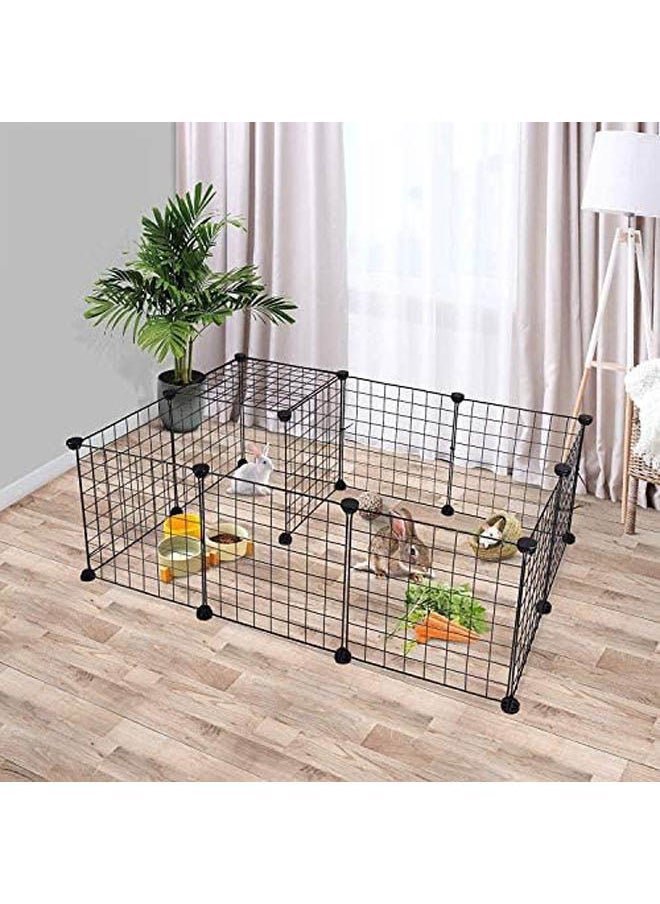 Golden Arrows 12 Panels Metal Pet Playpen Tent Cats Exercise - 106.7x 71.1x 35.6 cm  - Image 2
