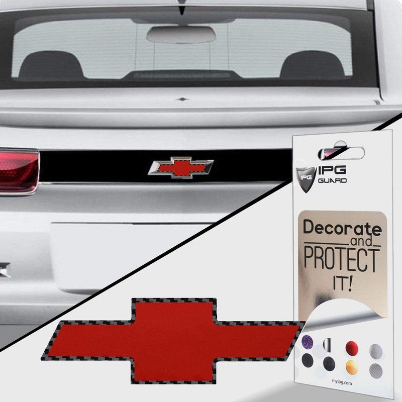IPG Compatible with 20102013 Camaro LS LT RS SS Rear Emblem Overlay Decal Stickers Emblem Stickers Set Red Pearl with Black Outline