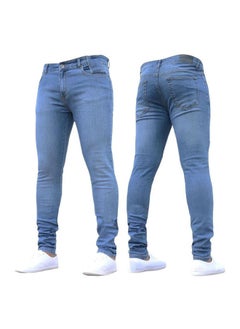 NIBEMINENT Solid Skinny Fit Jeans Light Blue  - Image 2