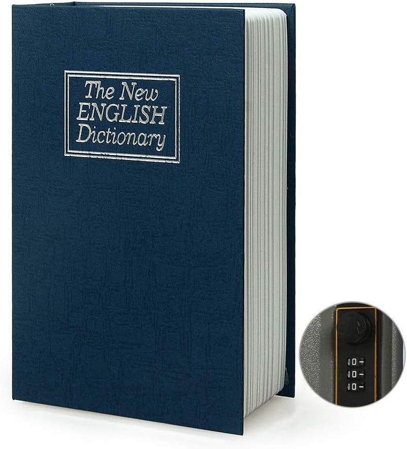 PACOLO Diversion Book Safe Storage Box, Dictionary Secret Safe with Security Combination Lock, Blue Dictionary - Image 1