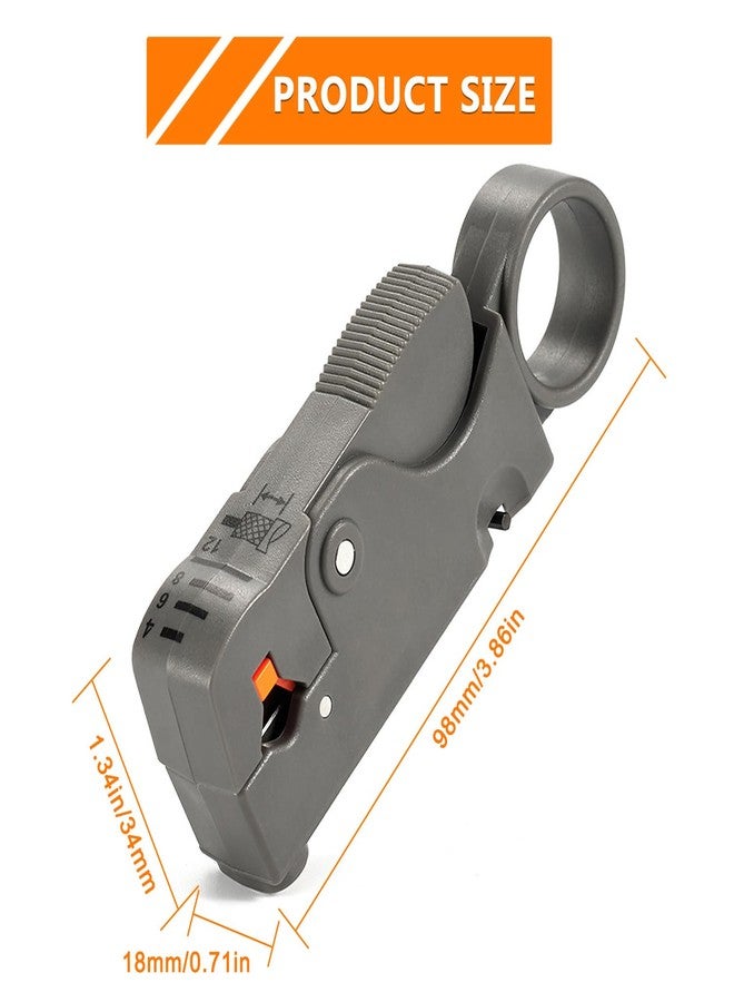 HUAREW Rotary Coaxial Cable Stripper Cutter Tool, Cable Stripper Coaxial Wire Coax Stripping Tool RG6 RG62 RG58 RG59 Universal (Pack of 2) - Image 2