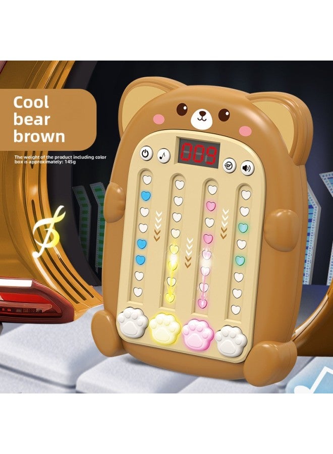 Rhythm Master Children's Fast Push Adult Men's Decompression Toys Children's Handheld Game Toys-Color:Rhythm Master Game Console (little Bear Brown)  - Image 1