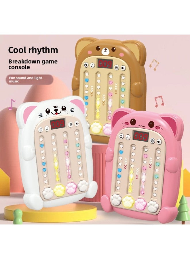 Rhythm Master Children's Fast Push Adult Men's Decompression Toys Children's Handheld Game Toys-Color:Rhythm Master Game Console (little Bear Brown)  - Image 2