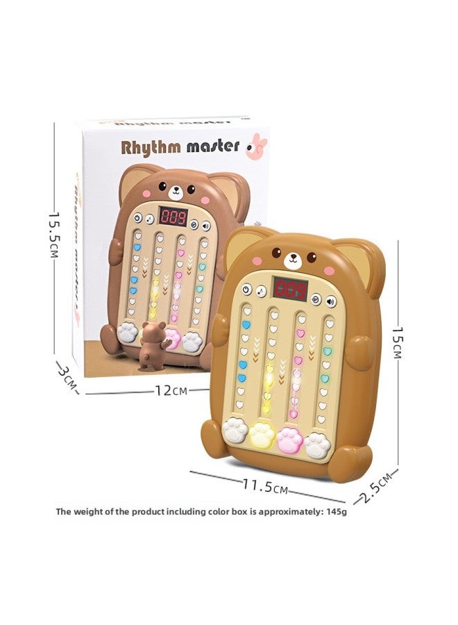Rhythm Master Children's Fast Push Adult Men's Decompression Toys Children's Handheld Game Toys-Color:Rhythm Master Game Console (little Bear Brown)  - Image 3