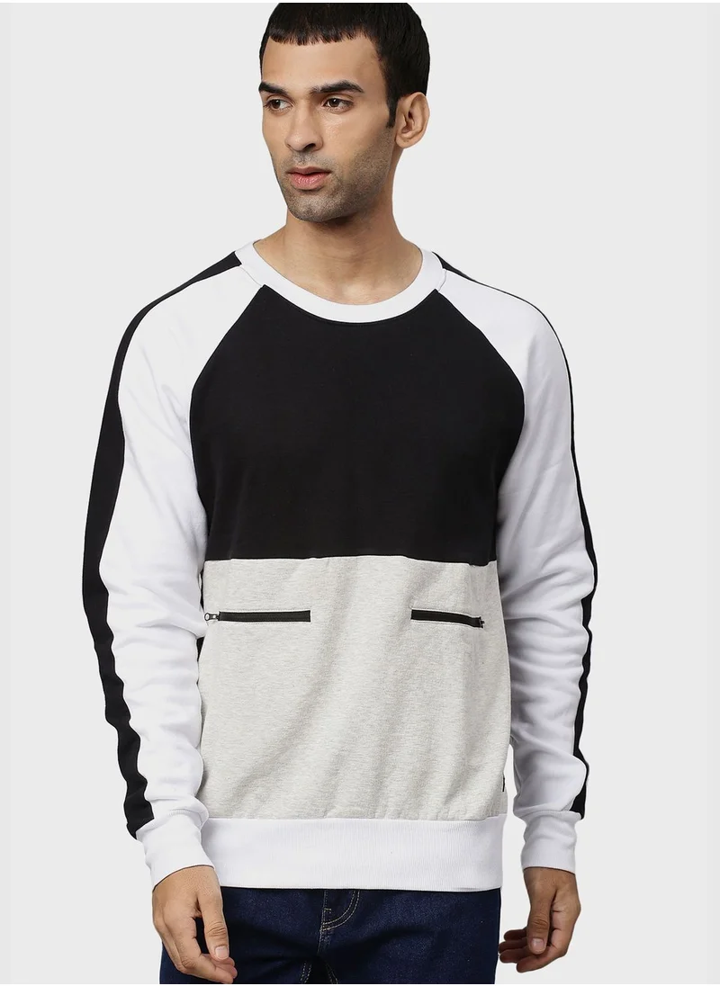 Campus Sutra Color block Sweatshirt