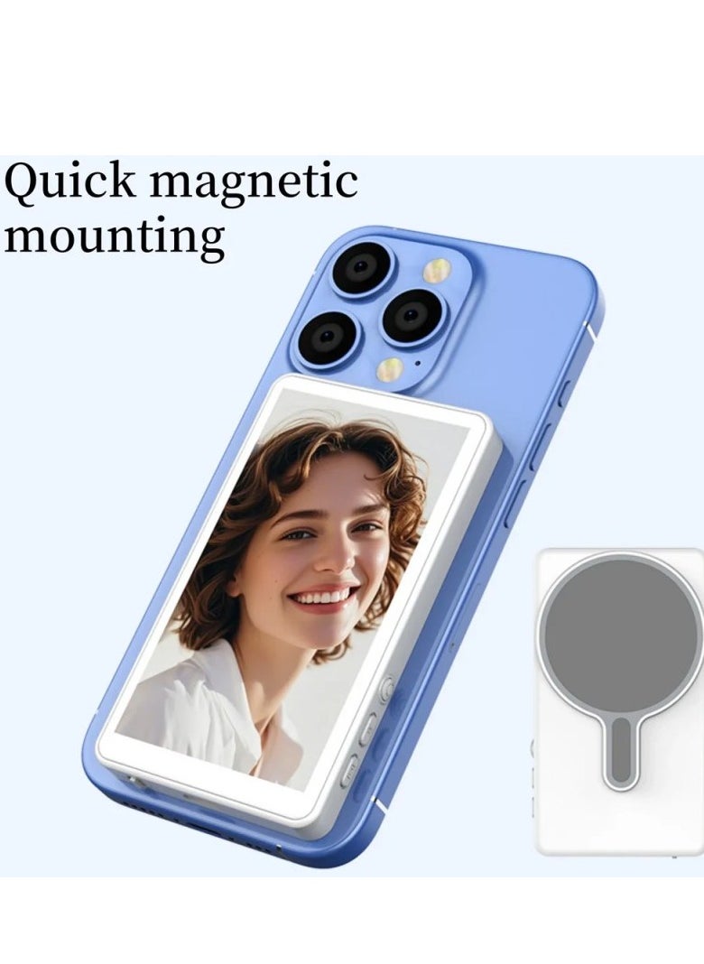 ELTRAZONE - Mag Selfie Display – Real-Time Rear Camera Sync for Smartphones via Bluetooth with Magnetic Mount, Wireless Remote & Stand – Ideal for Vlog, Live Stream, Selfies & Solo Photography – Compact Portable 4" Screen Compatible with iPhone & Android - Image 1