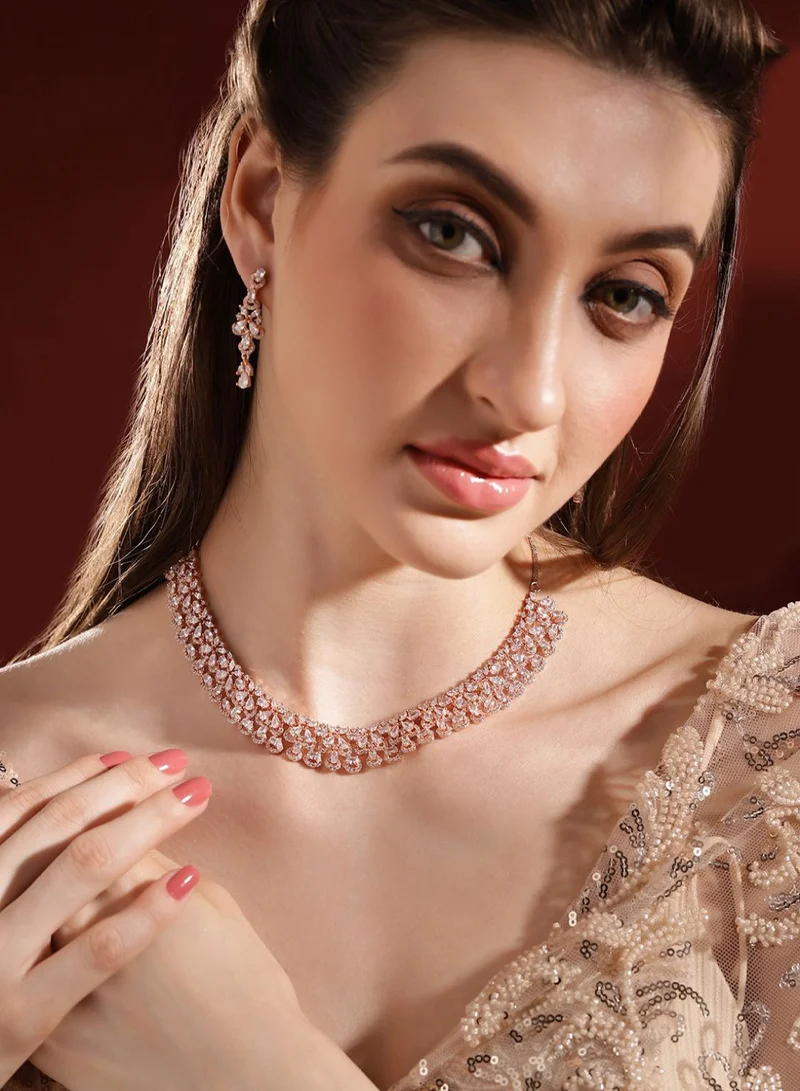 برياسي Plated American Diamond Studded Jewellery Set