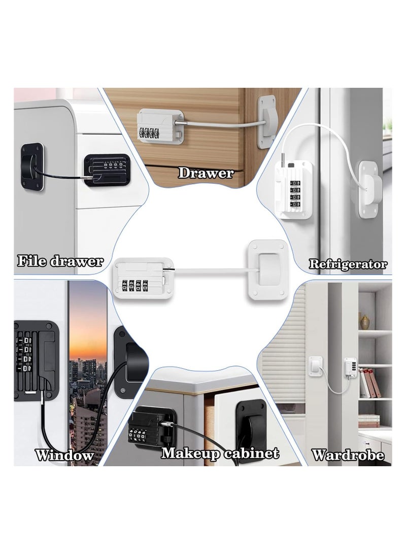 Bukela Refrigerator Fridge Freezer Door Lock with Password, Child Proof Refrigerator Door Lock for Kitchen Refrigerator, Cabinets and Drawers, Closets, Windows, Doors-No Tools Need or Drill - Image 4