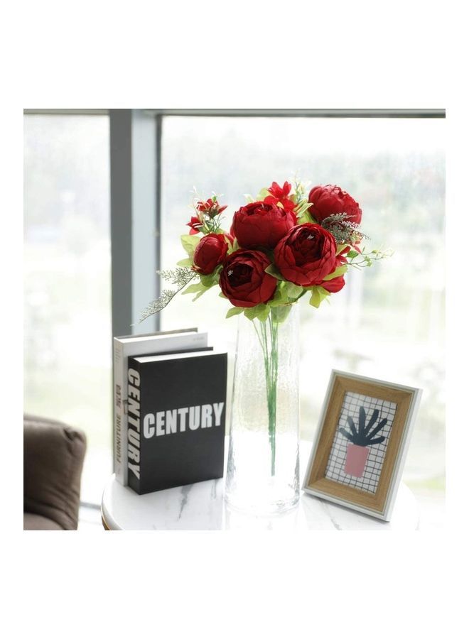 NIBEMINENT Artificial Peony Bouquet Silk Big Peonies Flower with Bud Multicolour - Image 2