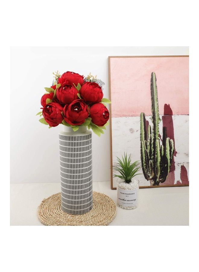 NIBEMINENT Artificial Peony Bouquet Silk Big Peonies Flower with Bud Multicolour - Image 4