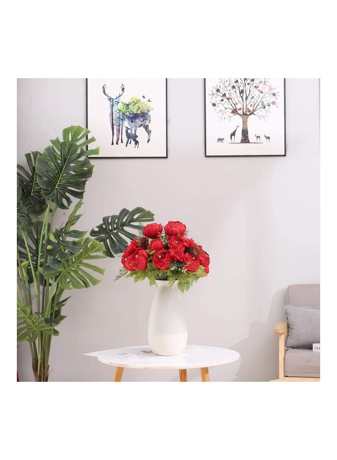 NIBEMINENT Artificial Peony Bouquet Silk Big Peonies Flower with Bud Multicolour - Image 5