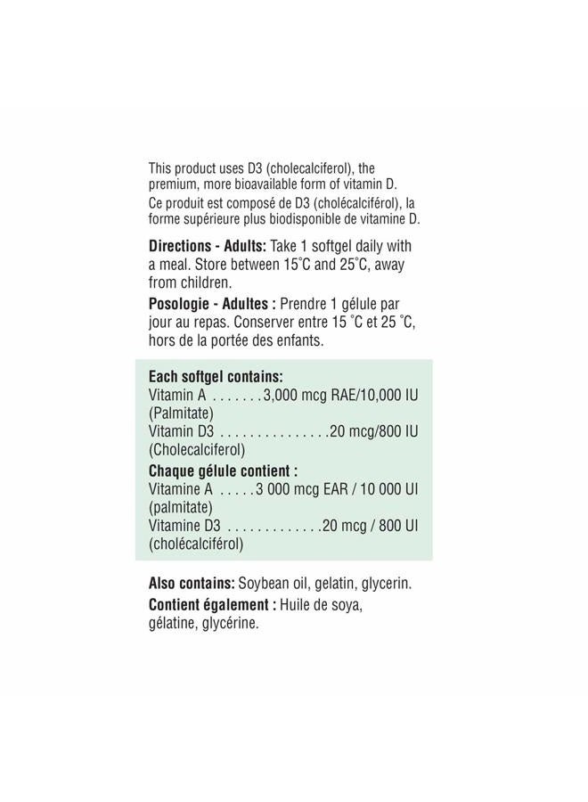 Jamieson Vitamin A & D Fortified 100 Softgels - Image 3